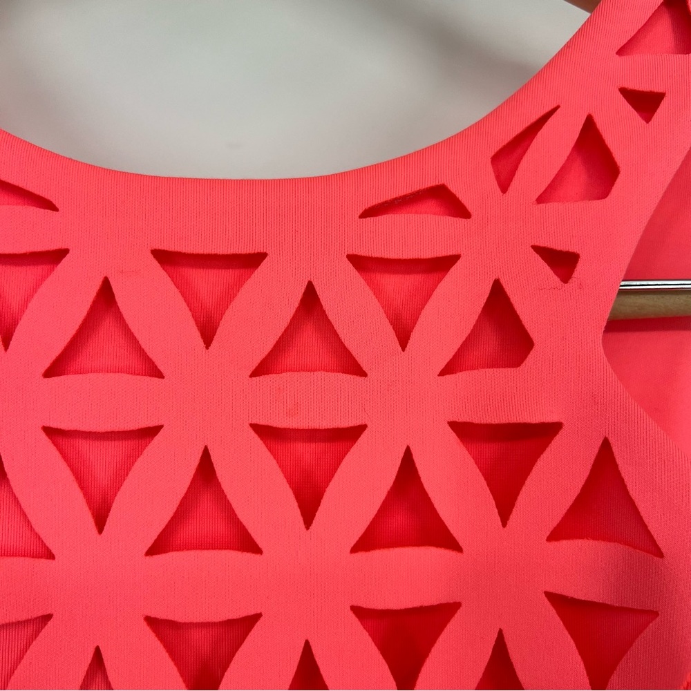 Lilly Pulitzer Vibrant Pink Daisy Laser Cut Geometric Sleeveless Dress XXS - Picture 5 of 16